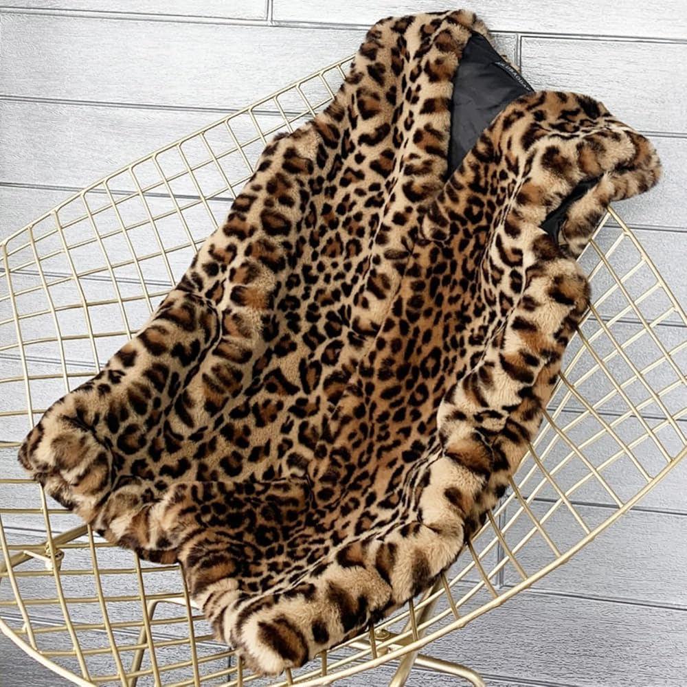 US 三軒茶屋 Fake Fur Leopard Zip Up Vest 38 US 三軒茶屋 Fake Fur Leopard Zip Up Vest Leopard Faux Fur